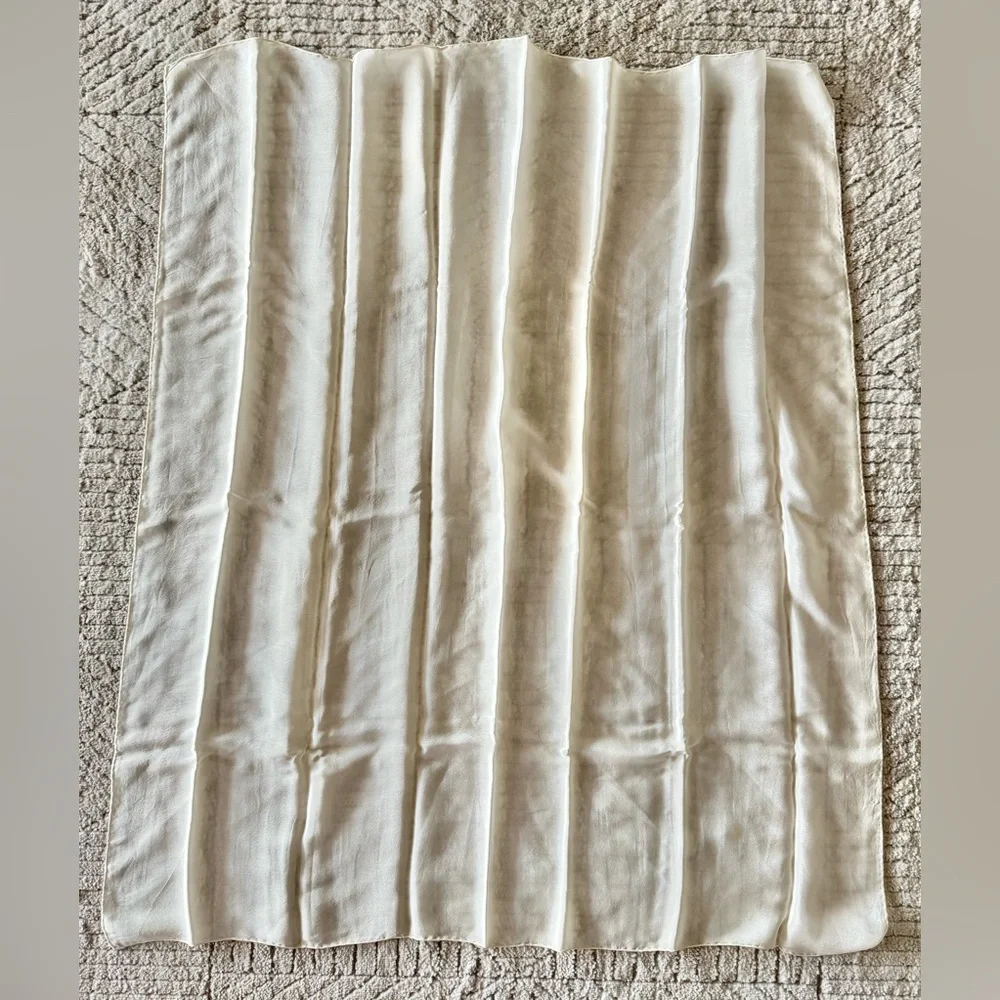 100% Silk Baar & Beards Scarf Cream 34”x31”